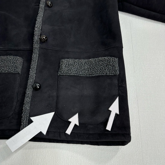 Lauren faux swede jacket winter coat black size S - Picture 12 of 13